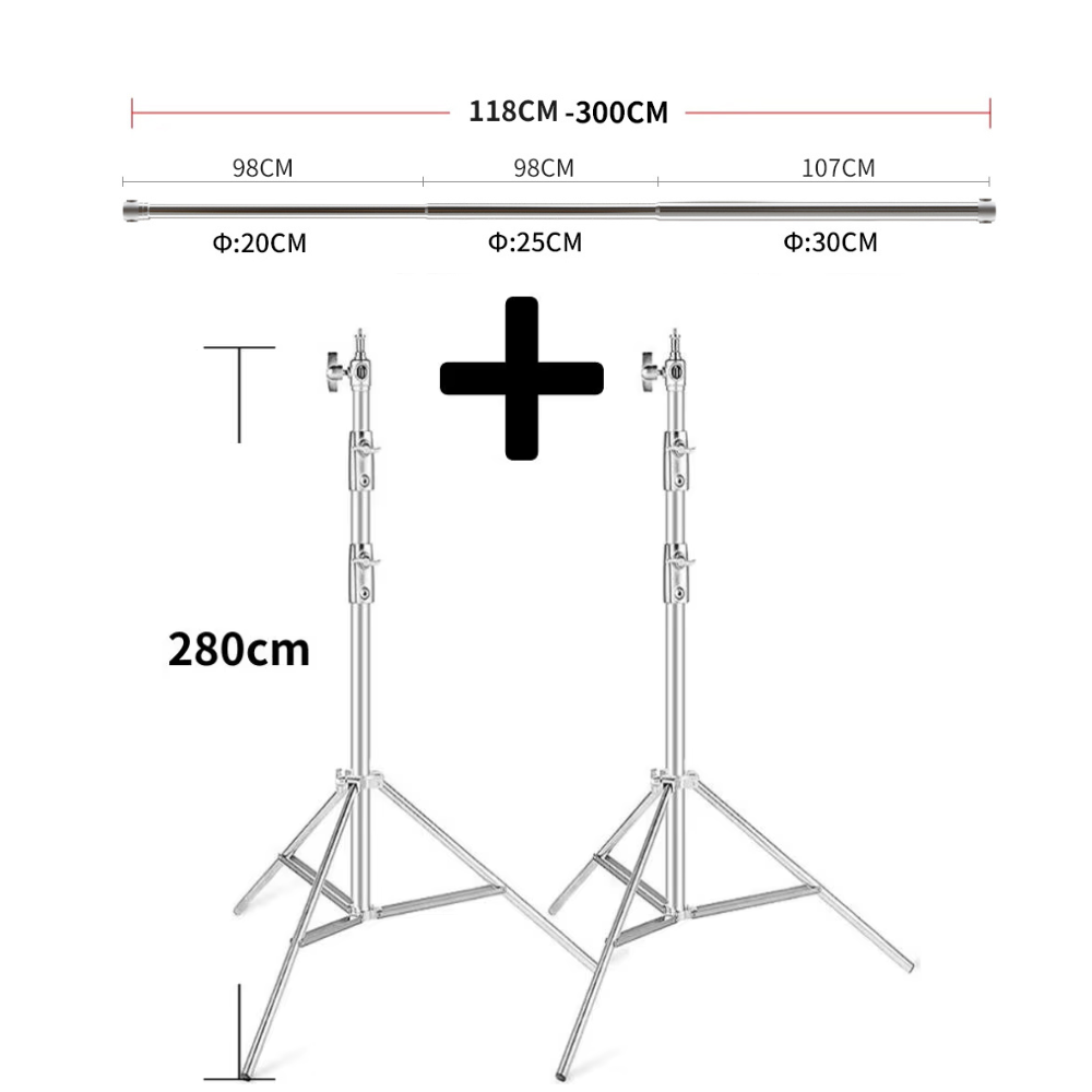 Backdrop Stand Kit - Barra transversal telescópica Universal, sistema de