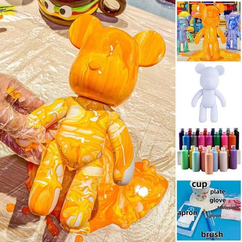 Photography Desk - Figura de oso fluido de pintura