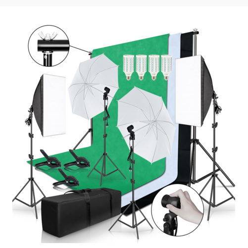 Backdrop Stand Kit - Kit de Fotografía Profesional Completo Gold